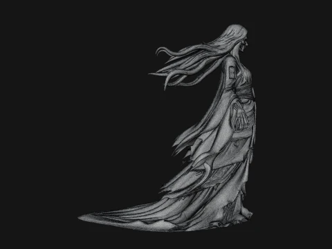 Floating Ghost Statue Design 11 - 3D Print Model 3D Print Model