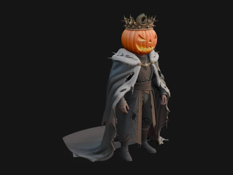 Pumpkin Headed Lord Statue Design 3 - 3D Print Model 3D Print Model