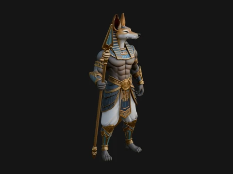 Anubis Egyptian God Statue Design 31 - 3D Print Model 3D Baskı Modeli