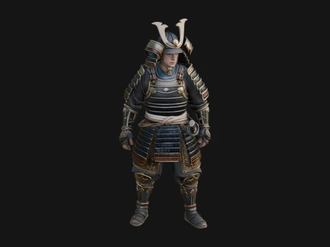 Samurai Warrior Statue Design 11 - 3D Print Model 3D Baskı Modeli