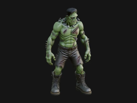 Stitched Flesh Golem Statue Design 8 - 3D Print Model 3D 프린트 모델