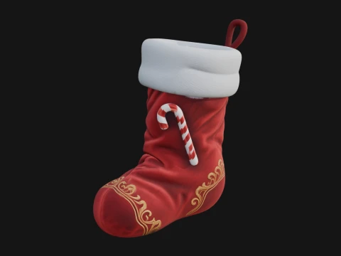 Christmas Stocking Ornament Design 4 - 3D Print Model 3D Print Model