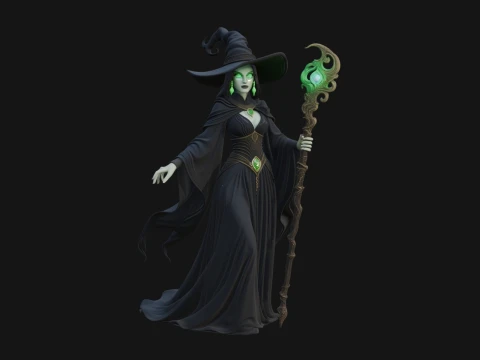 Witch Hat Sorcerer Statue Design 34 - 3D Print Model 3D Print Model