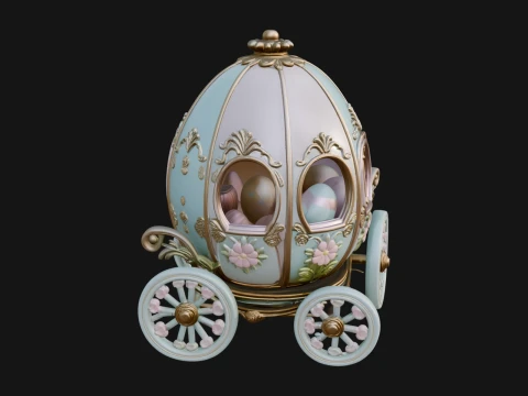 Easter Egg Carriage Model Design 1 - 3D Print Model 3D Print Model