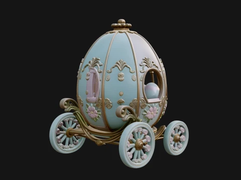 Easter Egg Carriage Model Design 1 - 3D Print Model 3D Print Model