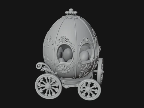 Easter Egg Carriage Model Design 1 - 3D Print Model 3D Print Model