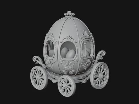 Easter Egg Carriage Model Design 1 - 3D Print Model 3D Print Model