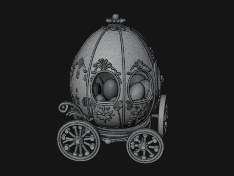 Easter Egg Carriage Model Design 1 - 3D Print Model 3D Print Model