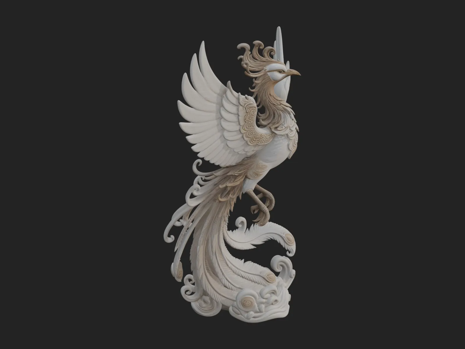 Rising Phoenix Bird Statue Design 4 - 3D Print Model 3D Print Model .c4d .max .obj .3ds .fbx .stl .blend