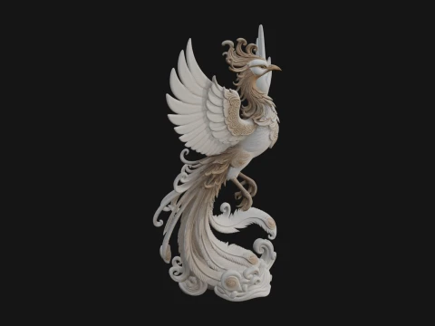 Rising Phoenix Bird Statue Design 4 - 3D Print Model Model do druku 3D