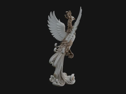 Rising Phoenix Bird Statue Design 4 - 3D Print Model 3D Print Model
