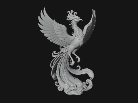 Rising Phoenix Bird Statue Design 4 - 3D Print Model 3D Print Model