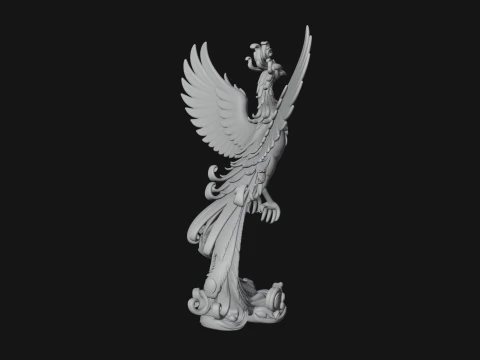 Rising Phoenix Bird Statue Design 4 - 3D Print Model 3D Print Model