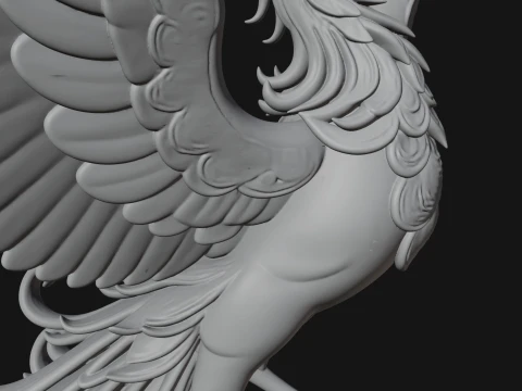 Rising Phoenix Bird Statue Design 4 - 3D Print Model 3D Print Model