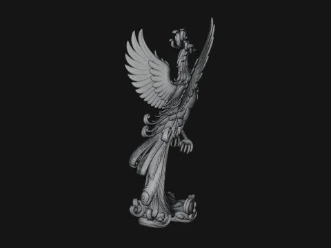 Rising Phoenix Bird Statue Design 4 - 3D Print Model 3D Print Model