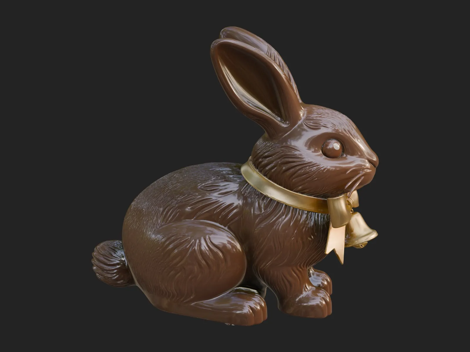 Chocolate Easter Bunny Statue Design 2 - 3D Print Model 3D Print Model .c4d .max .obj .3ds .fbx .stl .blend