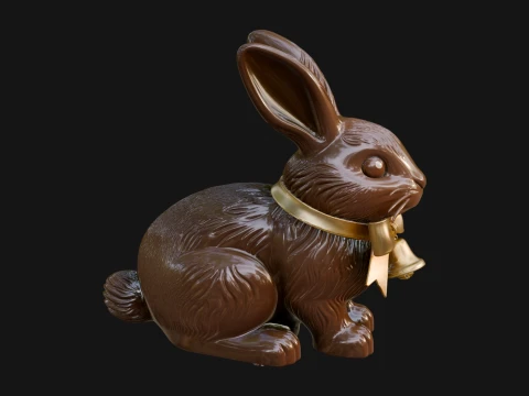 Chocolate Easter Bunny Statue Design 2 - 3D Print Model 3D Print Model