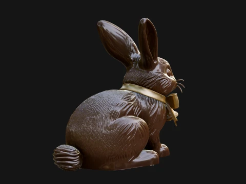 Chocolate Easter Bunny Statue Design 2 - 3D Print Model 3D Print Model
