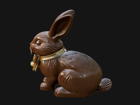Chocolate Easter Bunny Statue Design 2 - 3D Print Model 3D Print Model