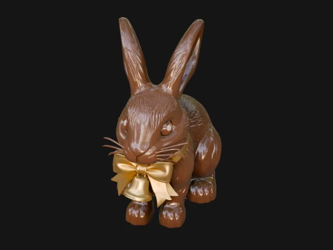 Chocolate Easter Bunny Statue Design 2 - 3D Print Model 3D Print Model