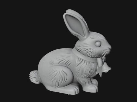 Chocolate Easter Bunny Statue Design 2 - 3D Print Model 3D Print Model