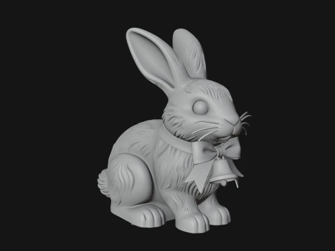 Chocolate Easter Bunny Statue Design 2 - 3D Print Model 3D Print Model