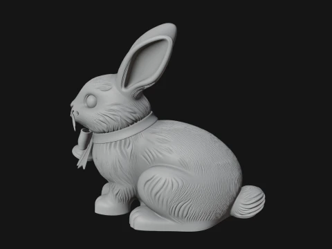 Chocolate Easter Bunny Statue Design 2 - 3D Print Model 3D Print Model