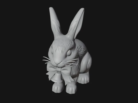 Chocolate Easter Bunny Statue Design 2 - 3D Print Model 3D Print Model