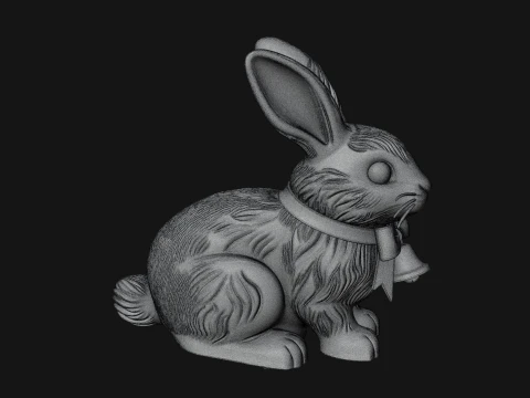 Chocolate Easter Bunny Statue Design 2 - 3D Print Model 3D Print Model