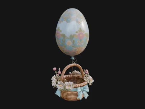 Easter Egg Hot Air Balloon Model Design 1 - 3D Print Model 3D Print Model