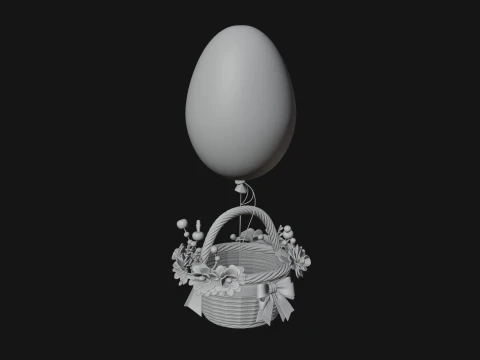 Easter Egg Hot Air Balloon Model Design 1 - 3D Print Model 3D Print Model