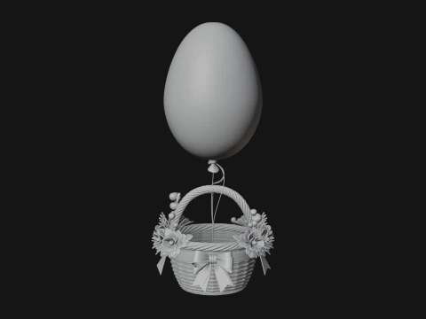 Easter Egg Hot Air Balloon Model Design 1 - 3D Print Model 3D Print Model