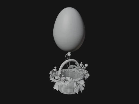Easter Egg Hot Air Balloon Model Design 1 - 3D Print Model 3D Print Model
