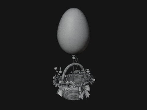 Easter Egg Hot Air Balloon Model Design 1 - 3D Print Model 3D Print Model