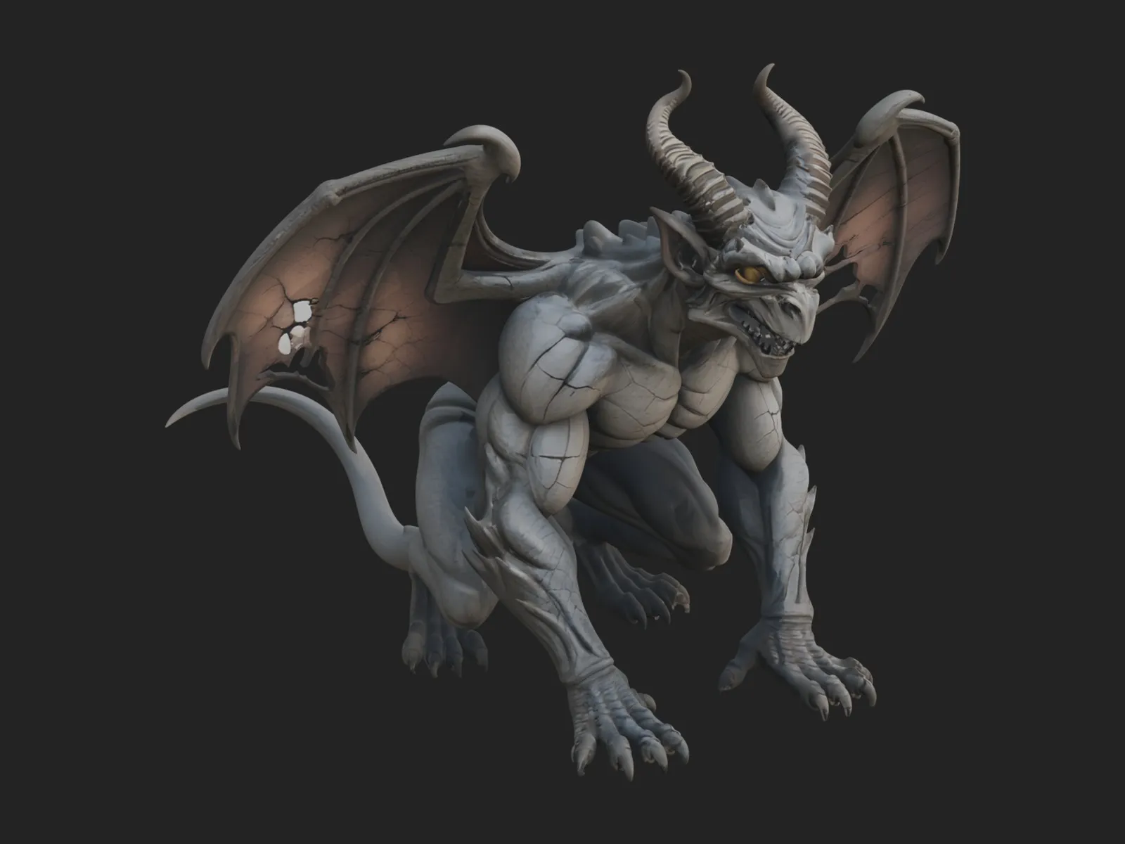 Gothic Gargoyle Statue Design 9 - 3D Print Model 3D Print Model .c4d .max .obj .3ds .fbx .stl .blend 