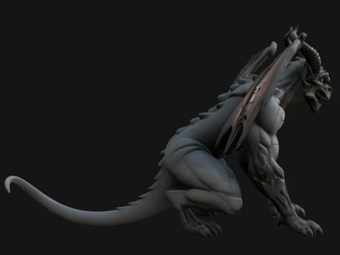 Gothic Gargoyle Statue Design 9 - 3D Print Model 3D Print Model