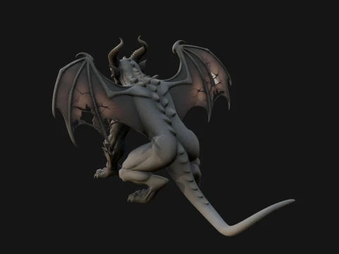 Gothic Gargoyle Statue Design 9 - 3D Print Model 3D Print Model