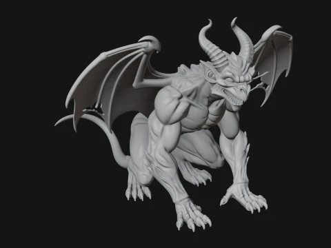 Gothic Gargoyle Statue Design 9 - 3D Print Model 3D Print Model
