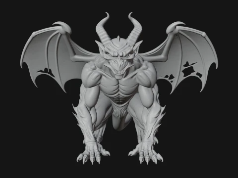 Gothic Gargoyle Statue Design 9 - 3D Print Model 3D Print Model