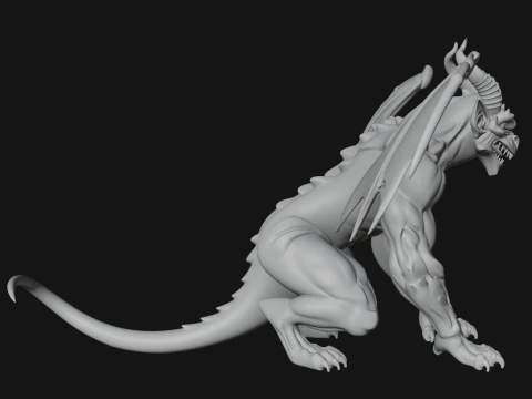 Gothic Gargoyle Statue Design 9 - 3D Print Model 3D Print Model