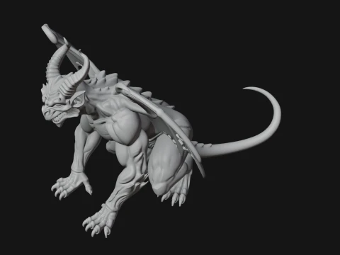 Gothic Gargoyle Statue Design 9 - 3D Print Model 3D Print Model