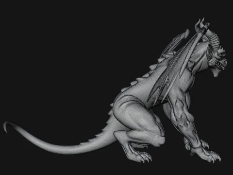 Gothic Gargoyle Statue Design 9 - 3D Print Model 3D Print Model