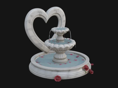 Rose Flower Garden Fountain Model Design 1 - 3D Print Model 3D Print Model