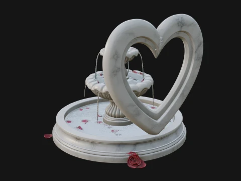Rose Flower Garden Fountain Model Design 1 - 3D Print Model 3D Print Model