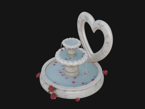 Rose Flower Garden Fountain Model Design 1 - 3D Print Model 3D Print Model