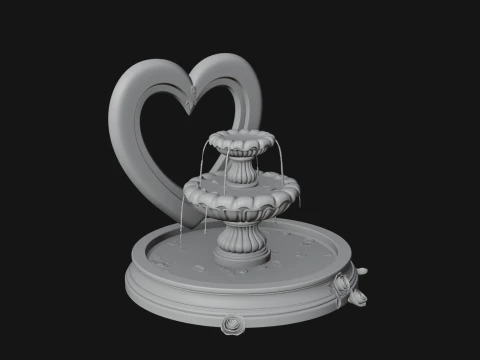 Rose Flower Garden Fountain Model Design 1 - 3D Print Model 3D Print Model