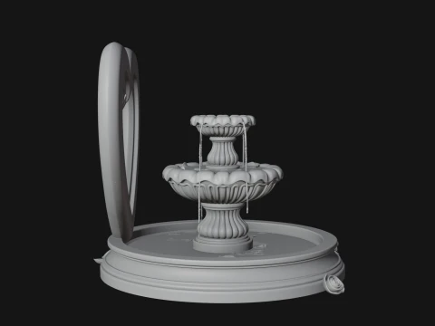 Rose Flower Garden Fountain Model Design 1 - 3D Print Model 3D Print Model