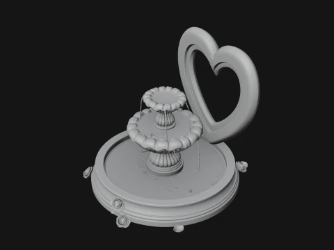 Rose Flower Garden Fountain Model Design 1 - 3D Print Model 3D Print Model