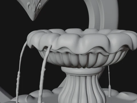 Rose Flower Garden Fountain Model Design 1 - 3D Print Model 3D Print Model