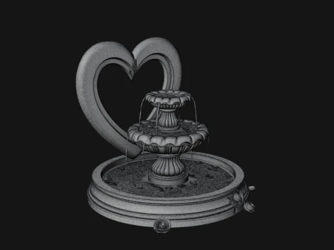 Rose Flower Garden Fountain Model Design 1 - 3D Print Model 3D Print Model